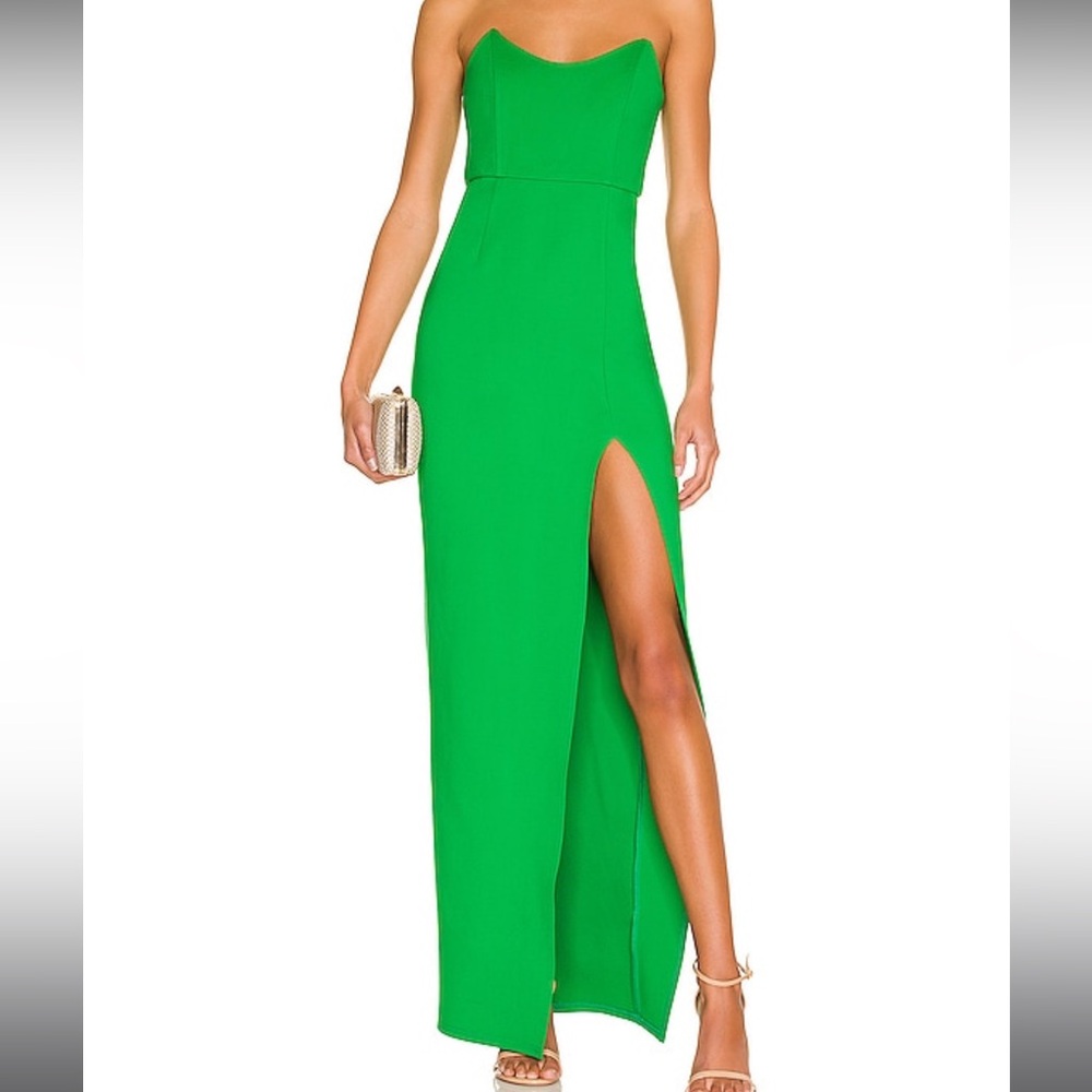 Revolve Strapless Maxi Dress in Green